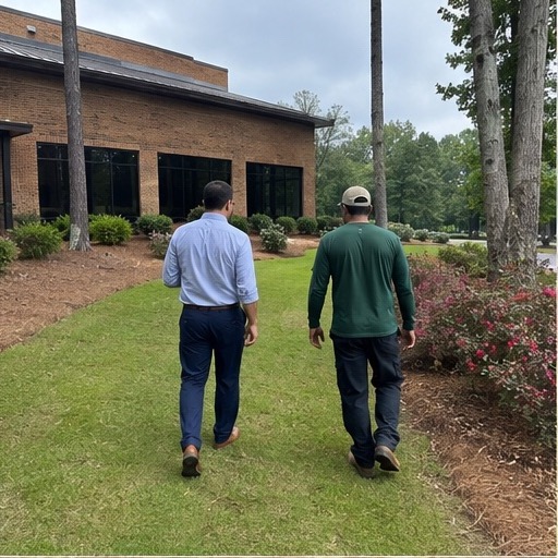 Six-stage commercial landscaping visit, step 1