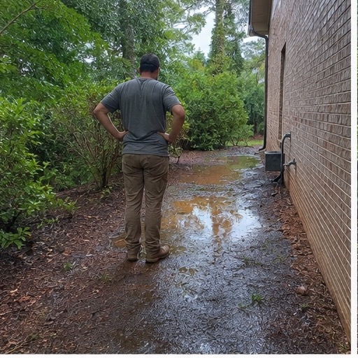 Six-stage yard drainage project, step 1