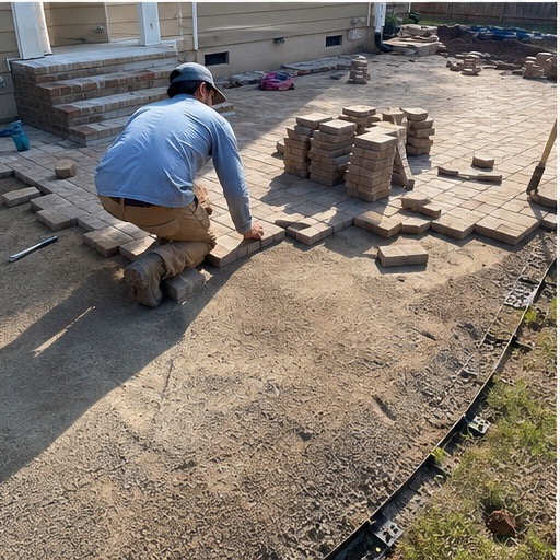 Six-stage hardscape installation, step 4