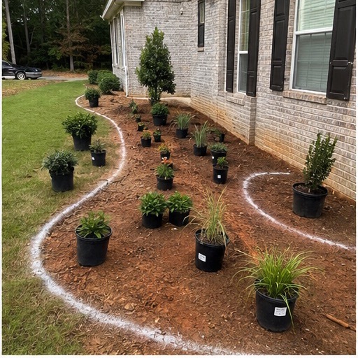 Six-stage landscape installation, step 2
