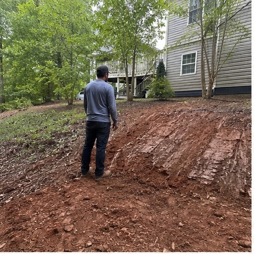 Six-stage retaining-wall project, step 1