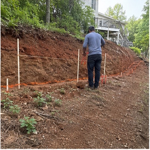 Six-stage retaining-wall project, step 2