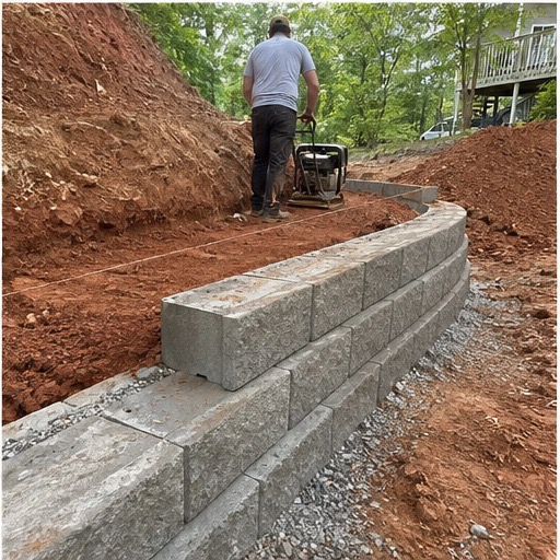 Six-stage retaining-wall project, step 5